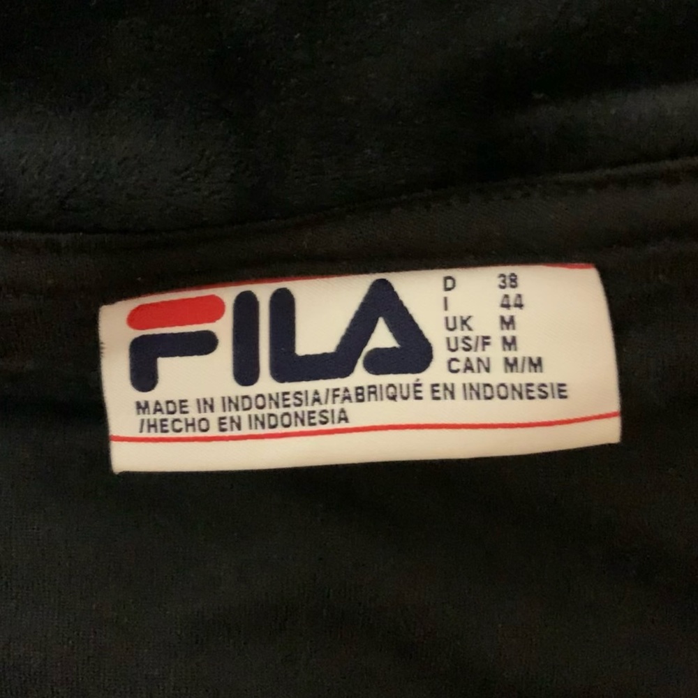 FILA x SOUL cycle crop black velour pullover drawstring hooded size Medium - Picture 4 of 4